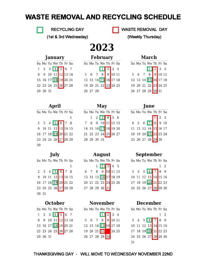 2023 Garbage & Recycling Schedule and Guidelines - City of Grundy Center