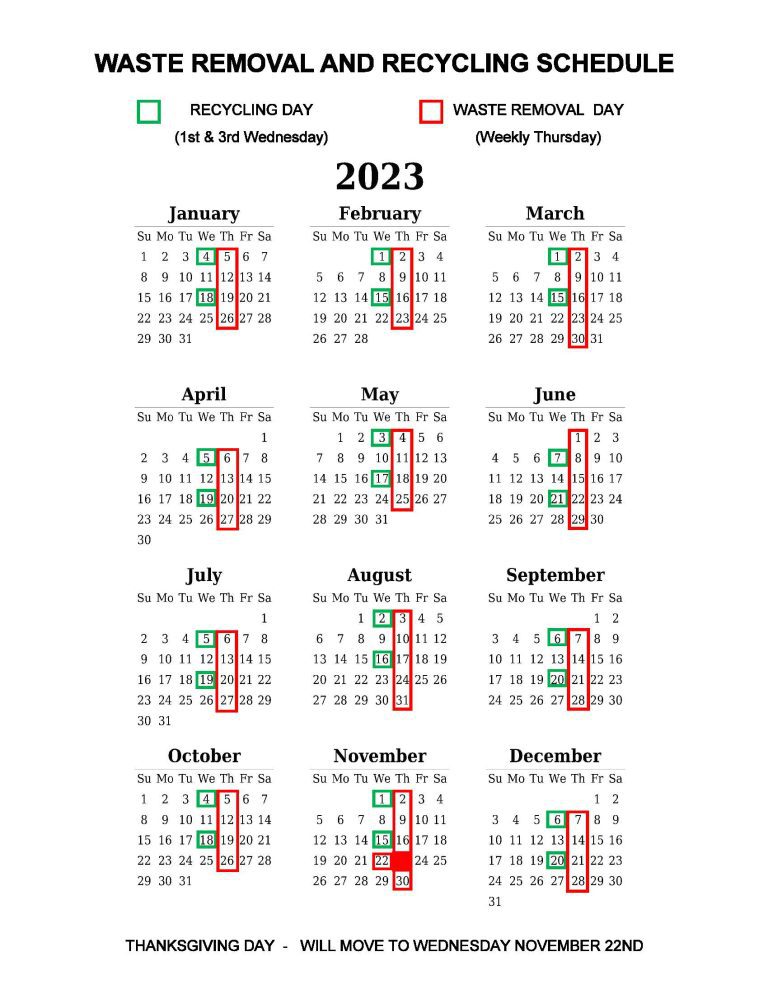 Lehi Recycling Calendar 2023 - Printable Calendar 2023
