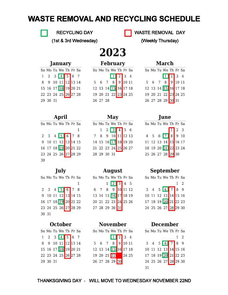 Garbage & Recycling Pickup Schedule at Hubert Lightsey blog