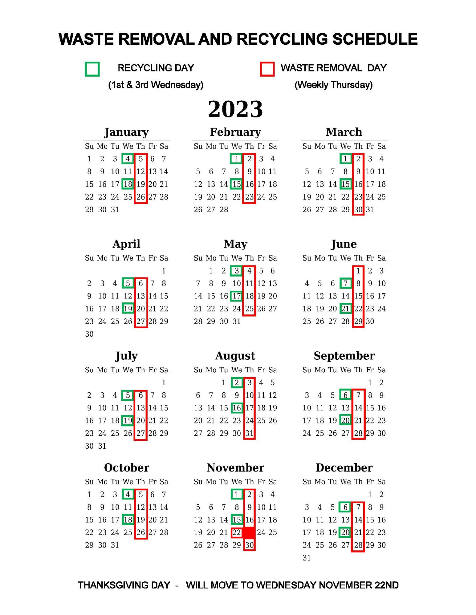 2023 Garbage & Recycling Schedule and Guidelines - City of Grundy Center 2023 Garbage & Recycling Schedule and Guidelines - City of Grundy Center
